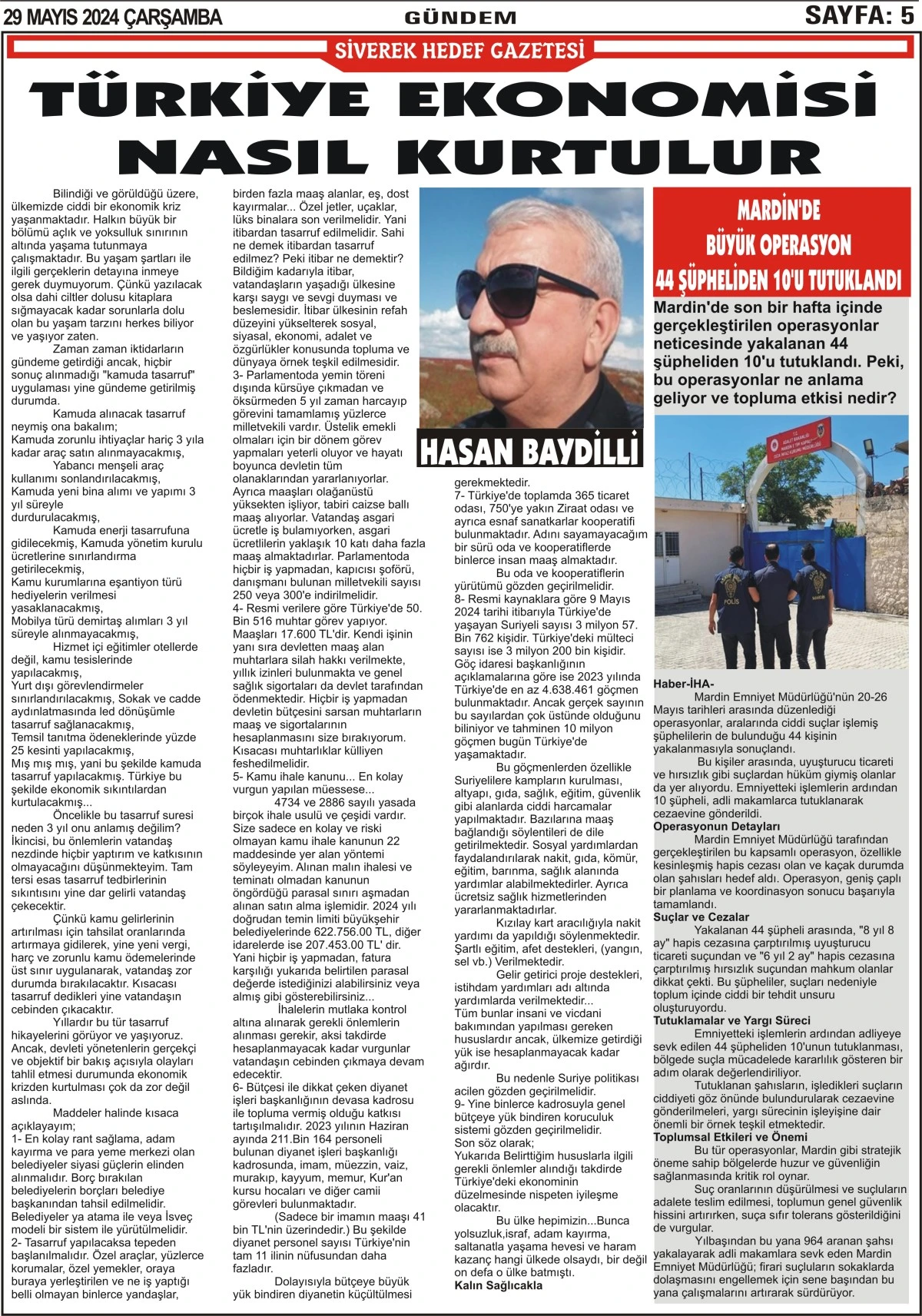 29.05.2024 Tarihli Gazetemiz