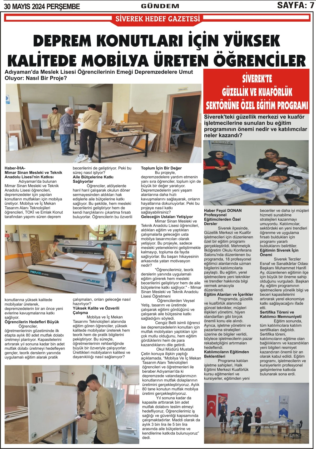 30.05.2024 Tarihli Gazetemiz