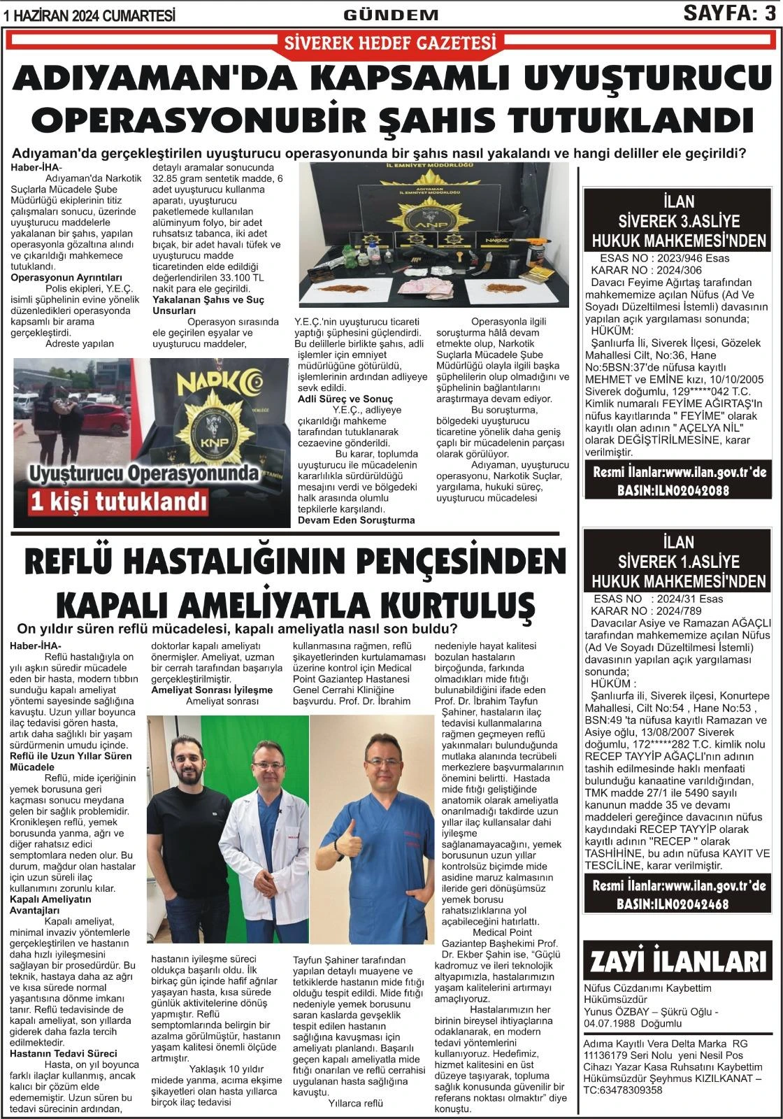 01.06.2024 Tarihli Gazetemiz