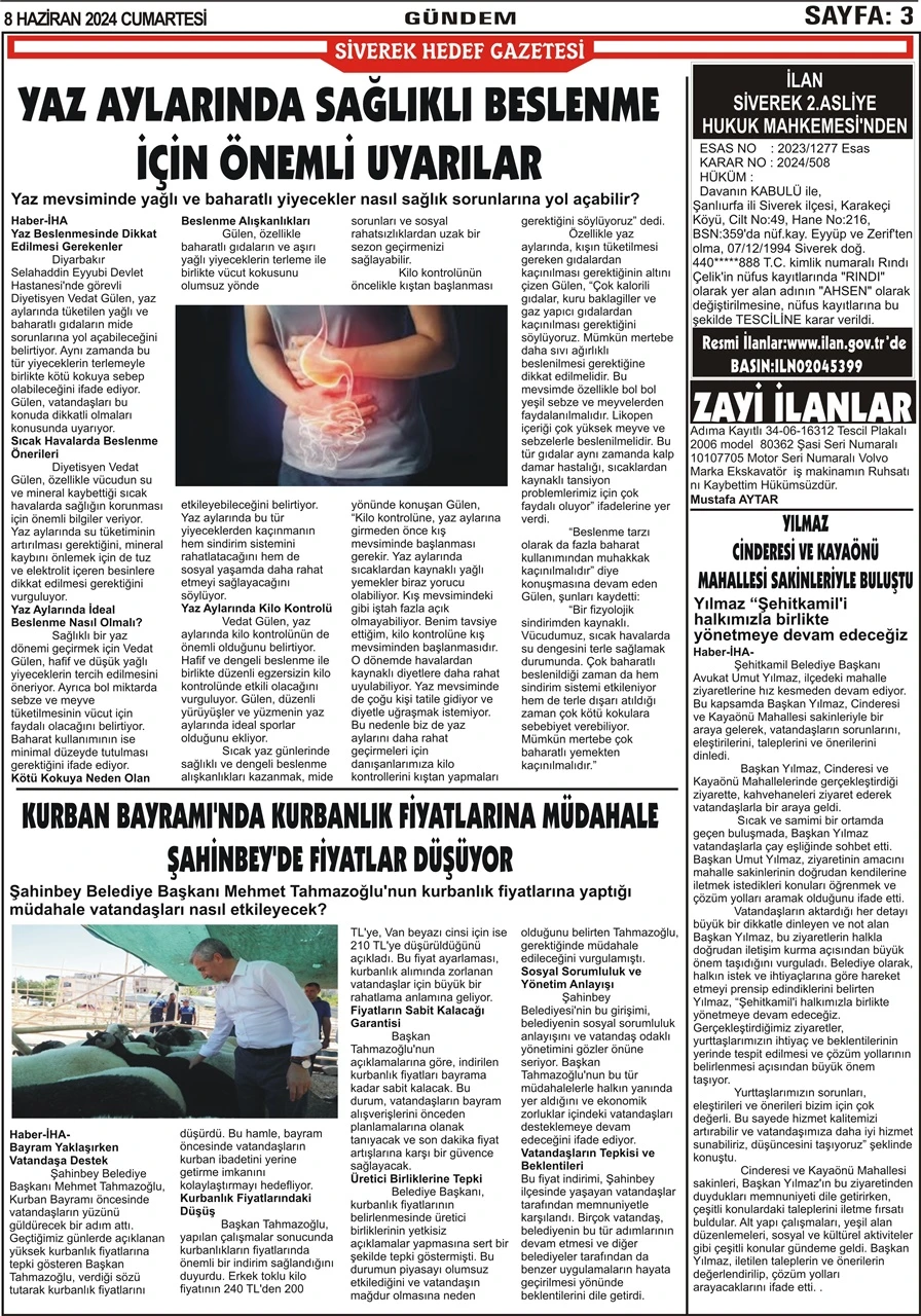 08.06.2024 Tarihli Gazetemiz