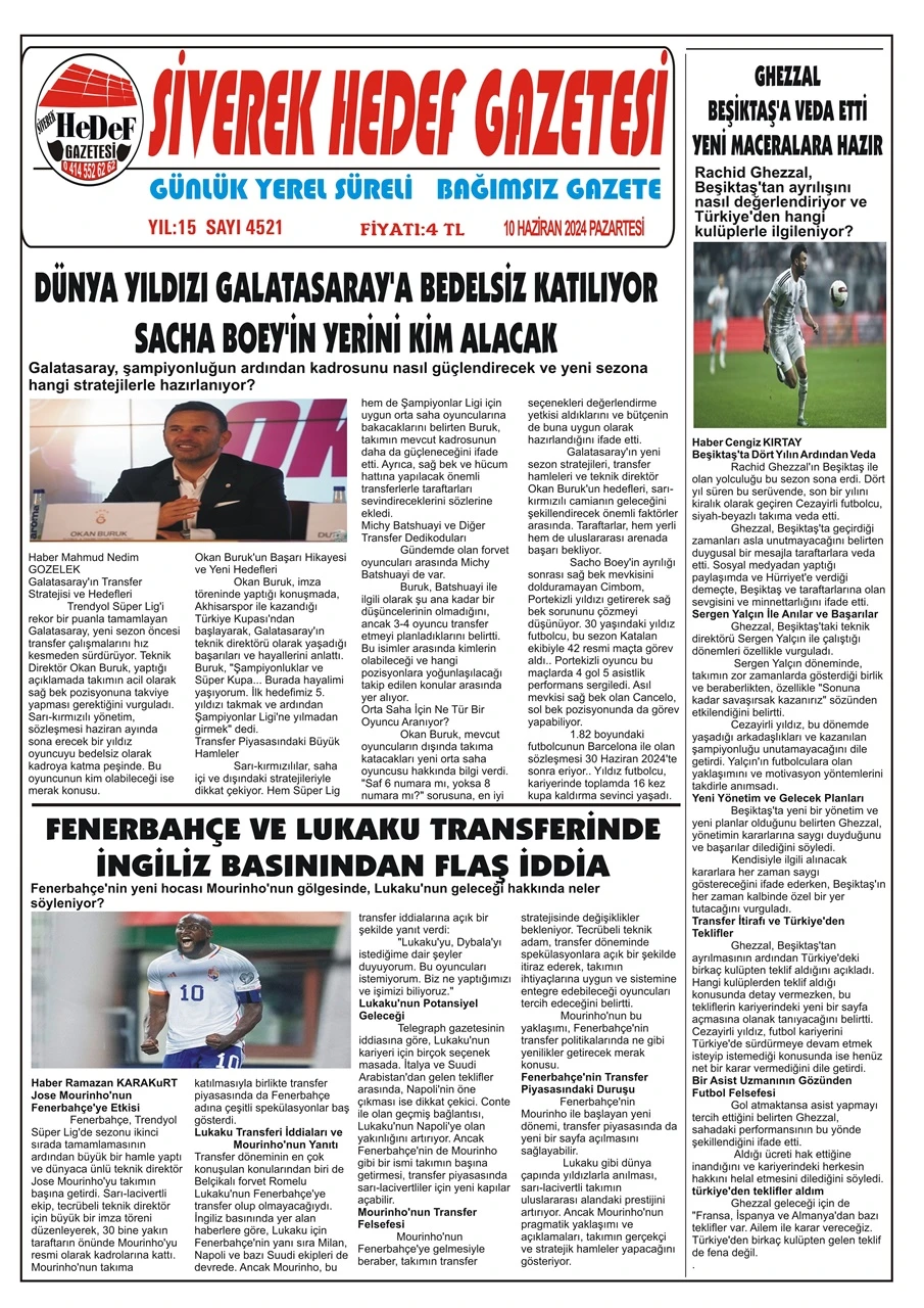 10.06.2024 Tarihli  Gazetemiz