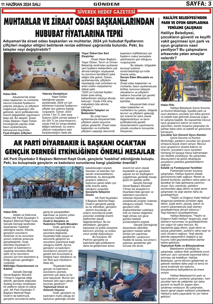 11.06.2024 Tarihli Gazetemiz