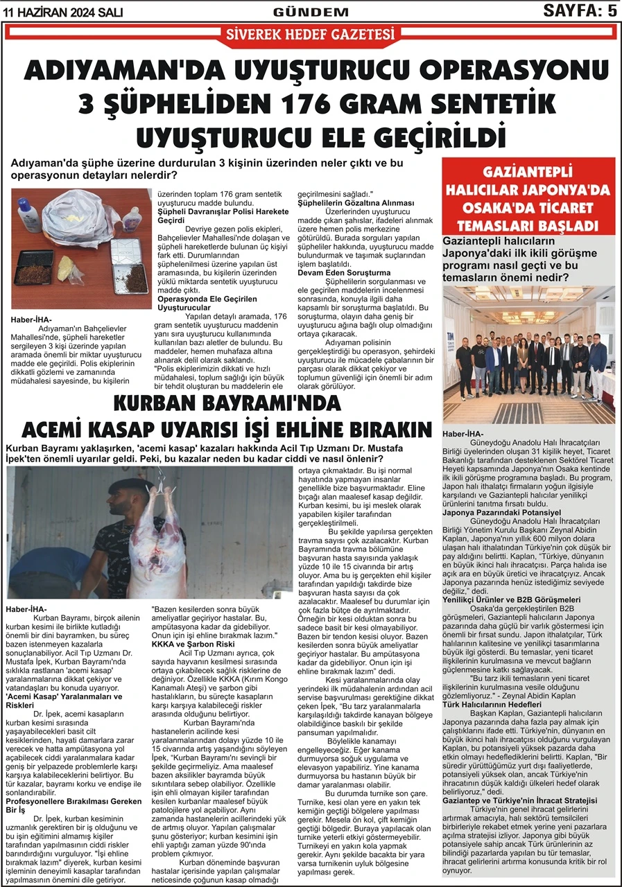 11.06.2024 Tarihli Gazetemiz