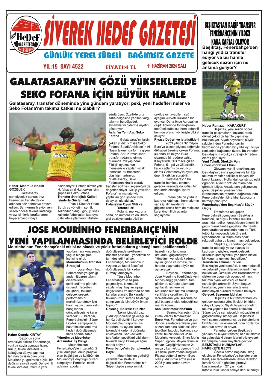 11.06.2024 Tarihli Gazetemiz