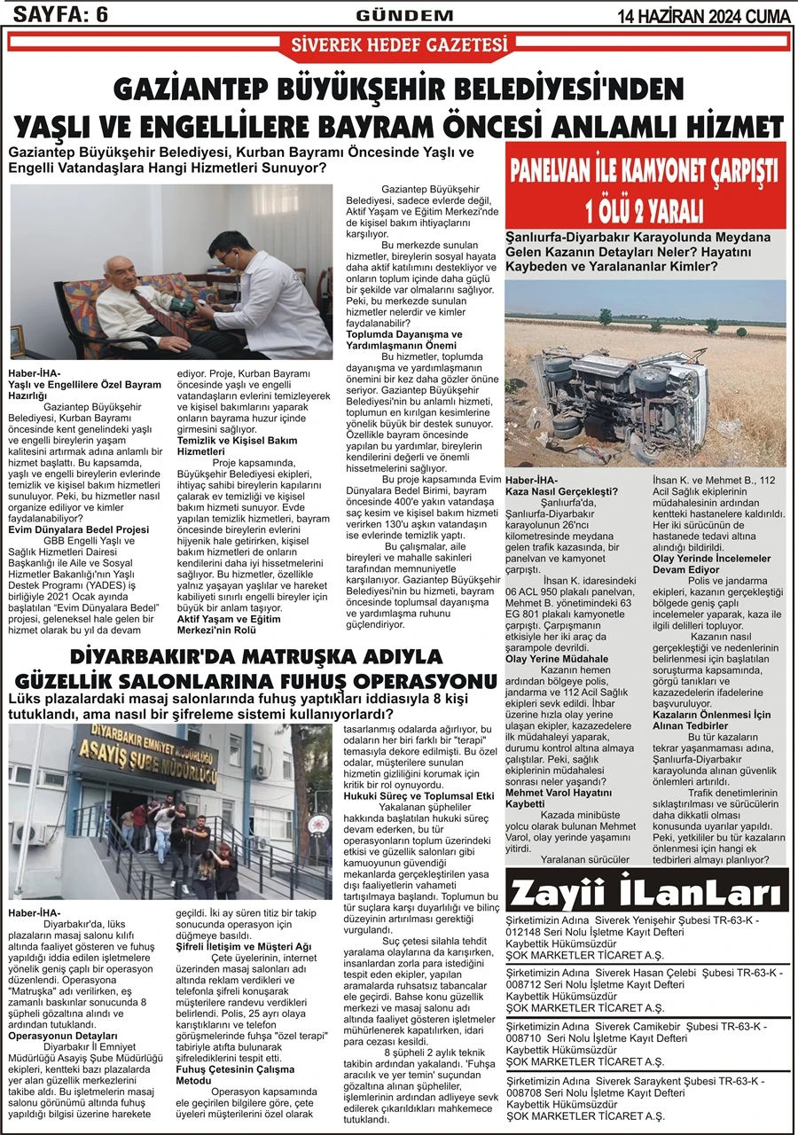 14.06.2024 Tarihli Gazetemiz