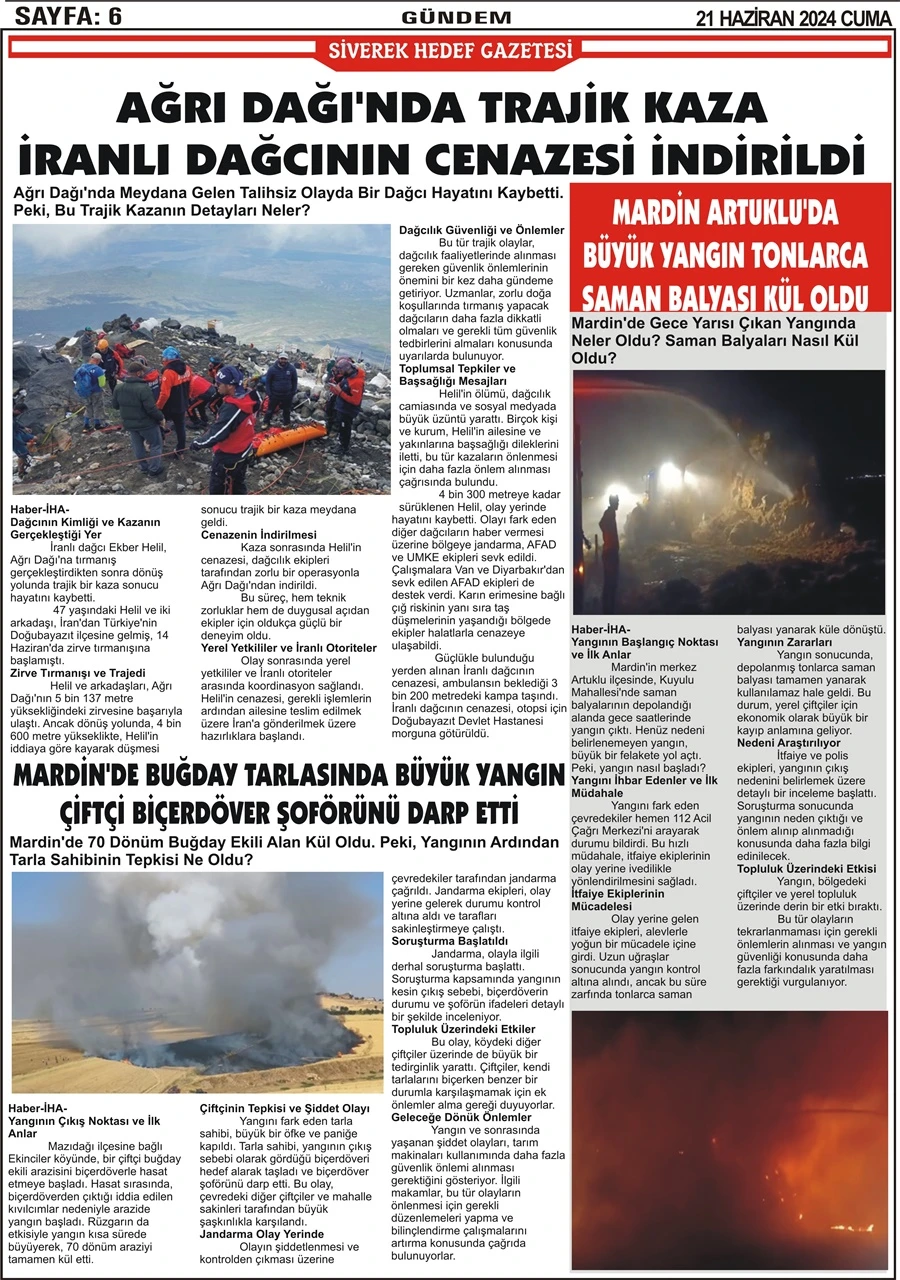 21.06.2024 Tarihli Gazetemiz