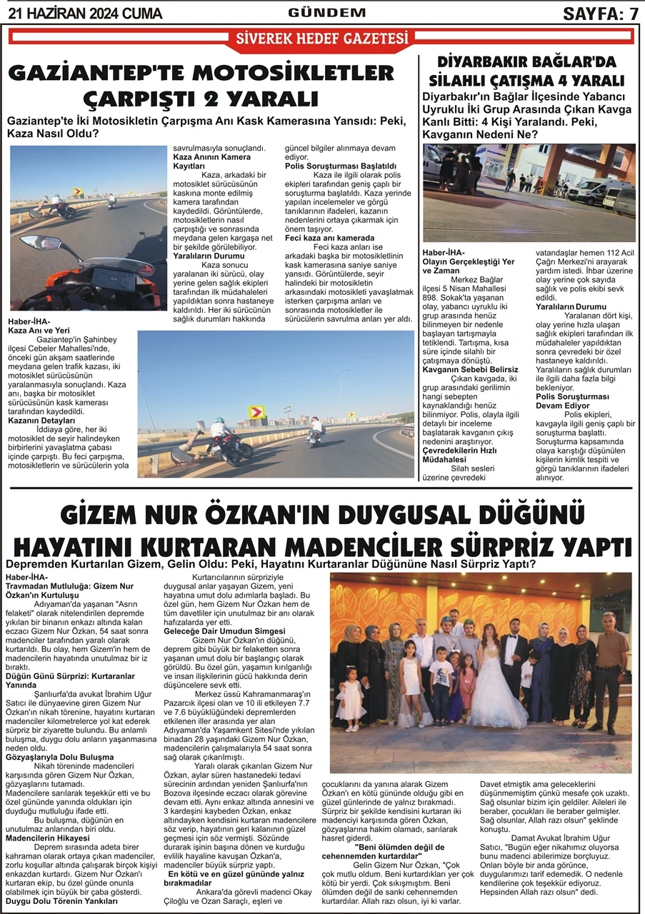 21.06.2024 Tarihli Gazetemiz