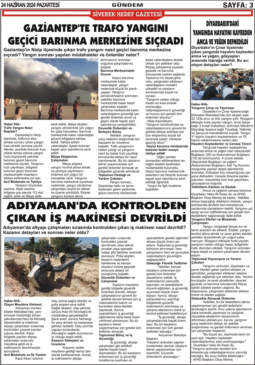 24.06.2024 Tarihli Gazetemiz