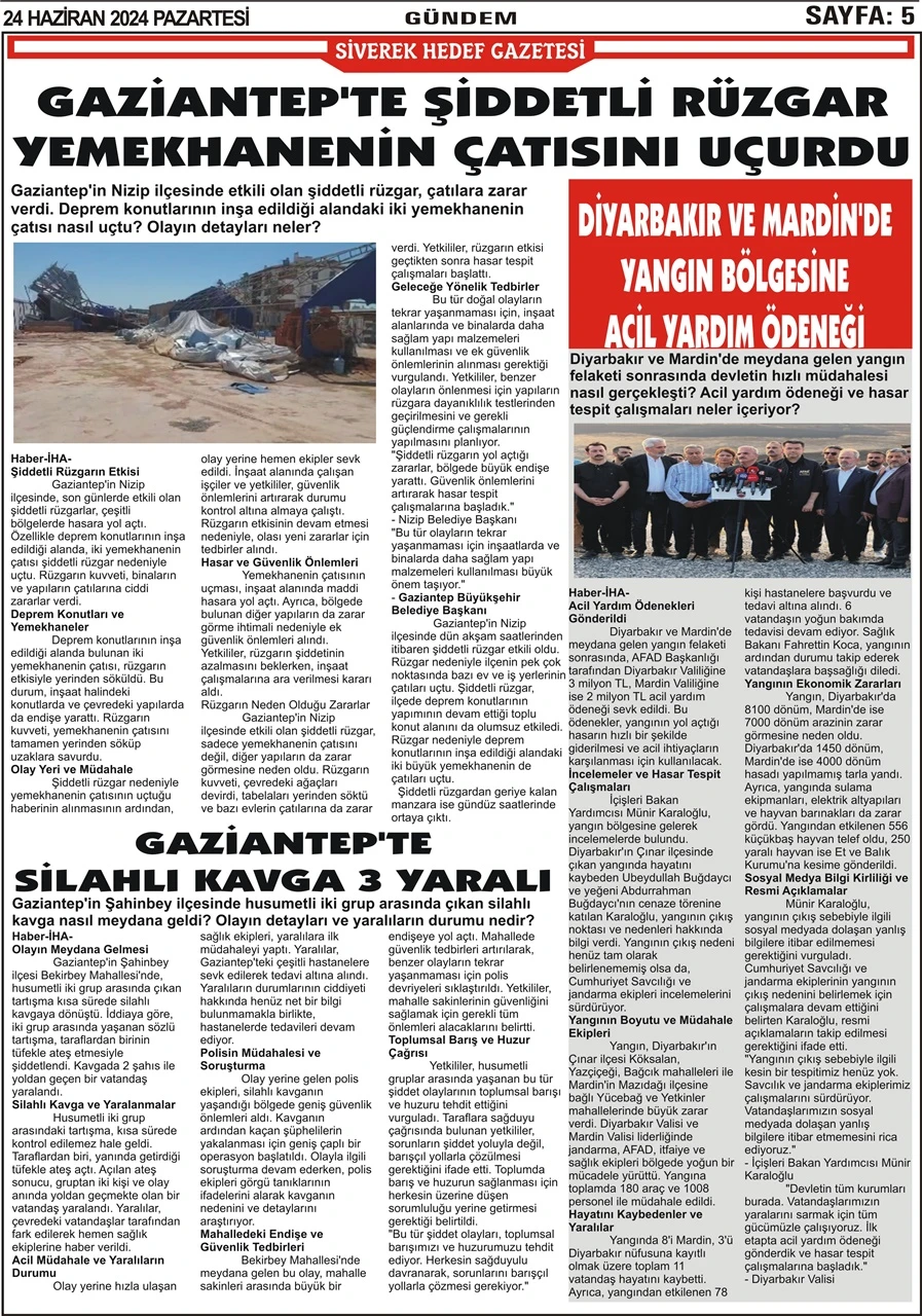 24.06.2024 Tarihli Gazetemiz