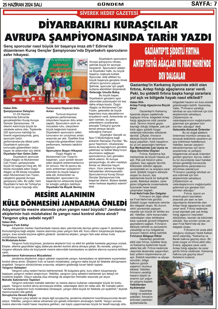 25.06.2024 Tarihli Gazetemiz