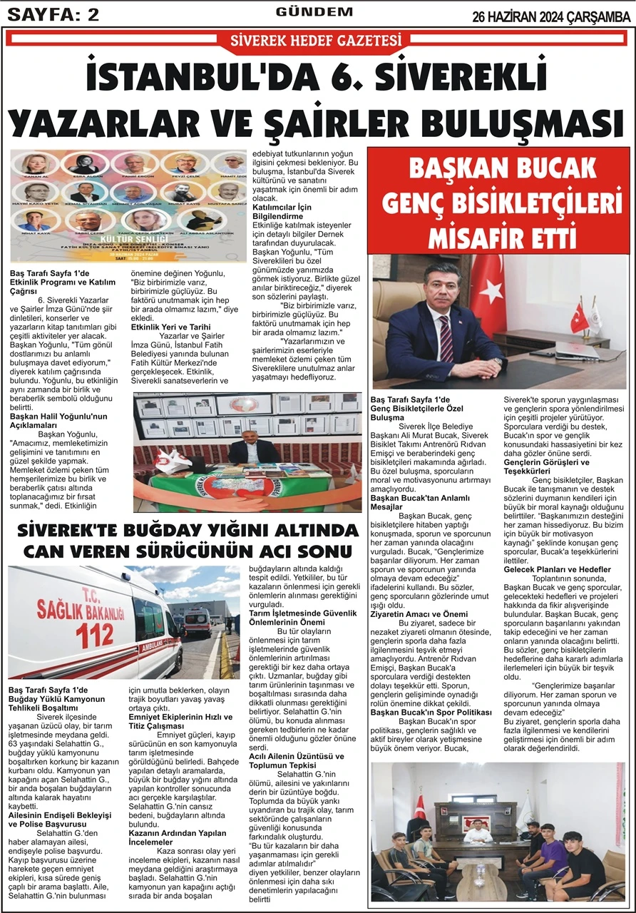 26.06.2024 Tarihli Gazetemiz