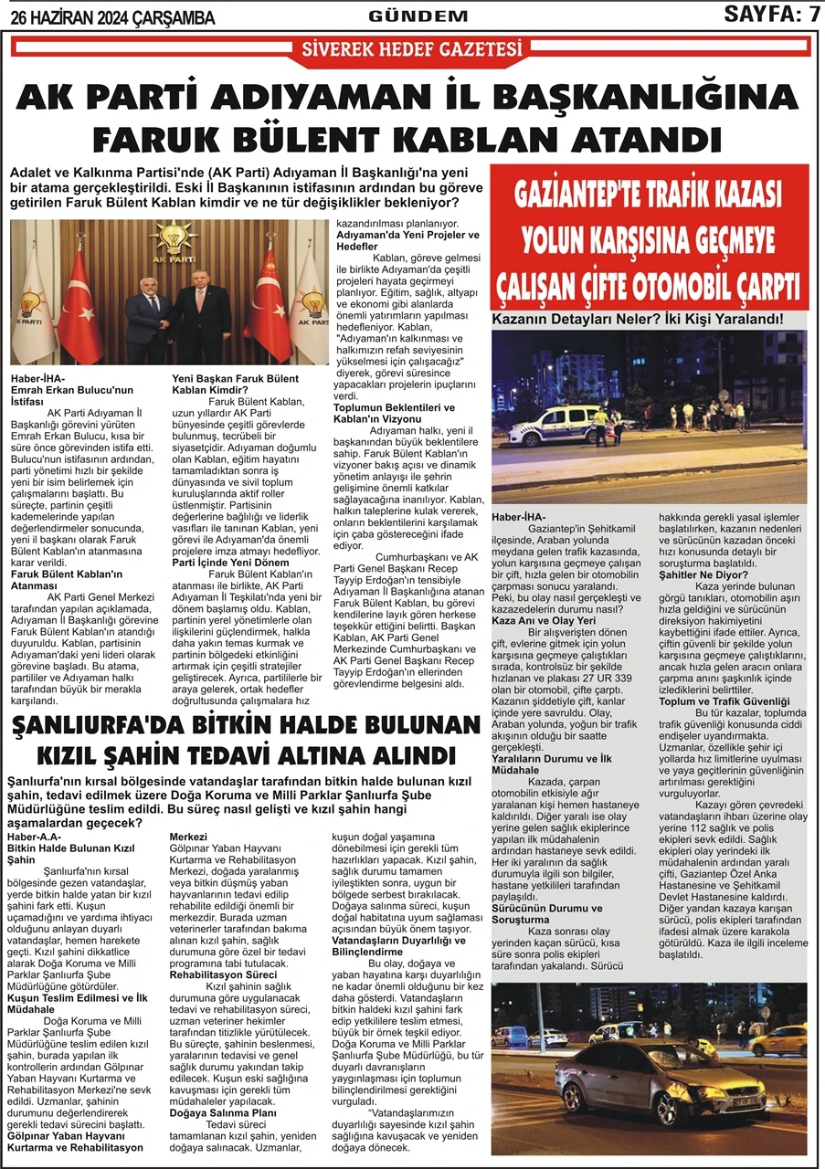 26.06.2024 Tarihli Gazetemiz