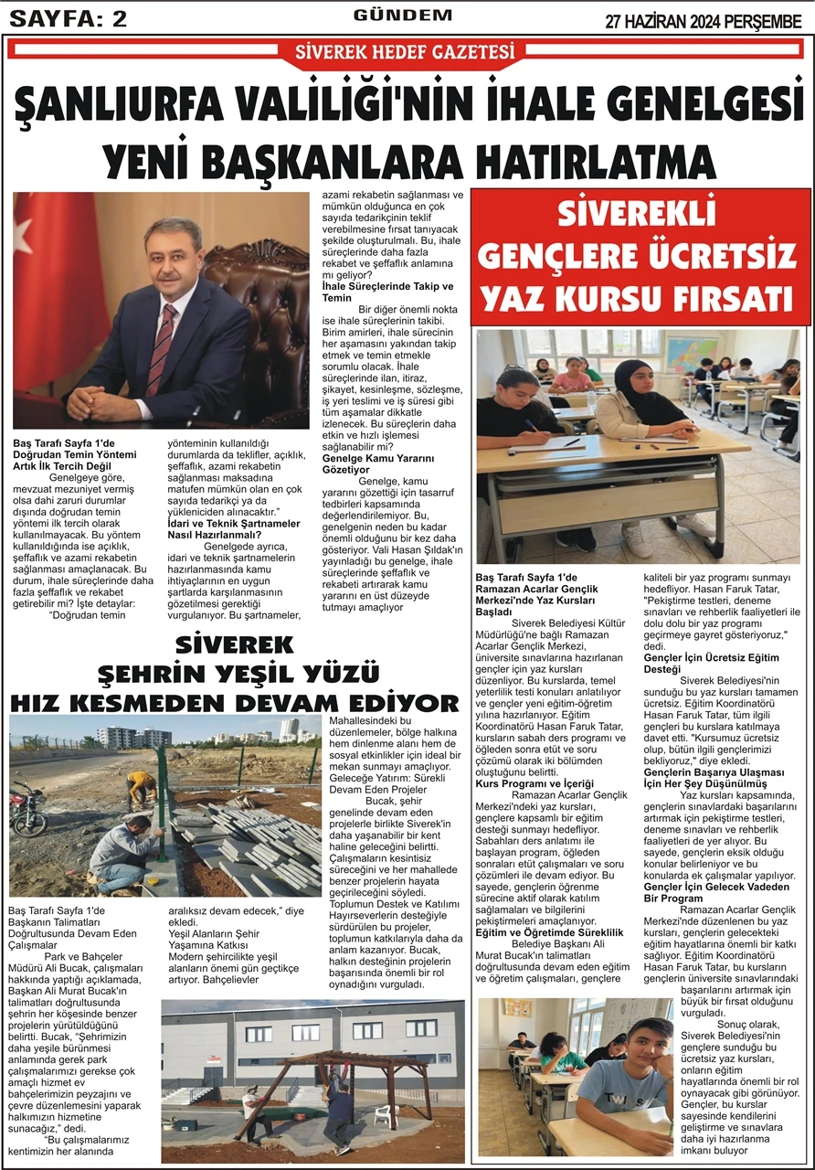 27.06.2024 Tarihli Gazetemiz