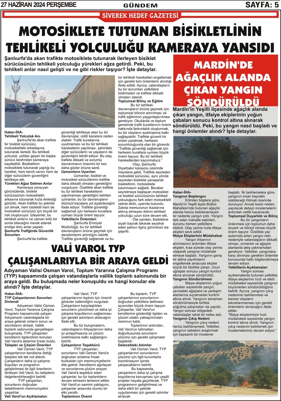 27.06.2024 Tarihli Gazetemiz