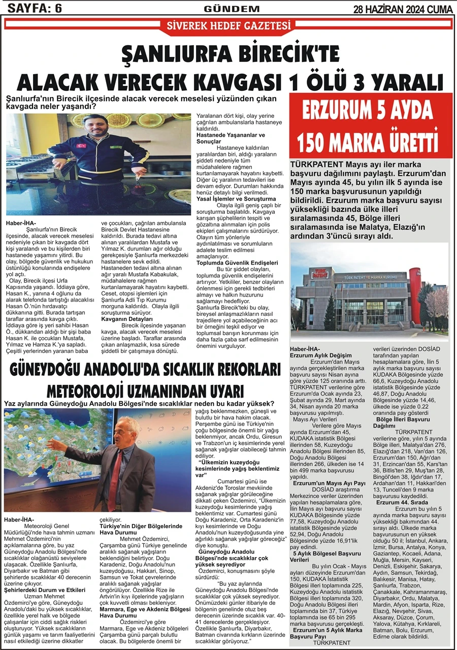 28.06.2024 Tarihli Gazetemiz