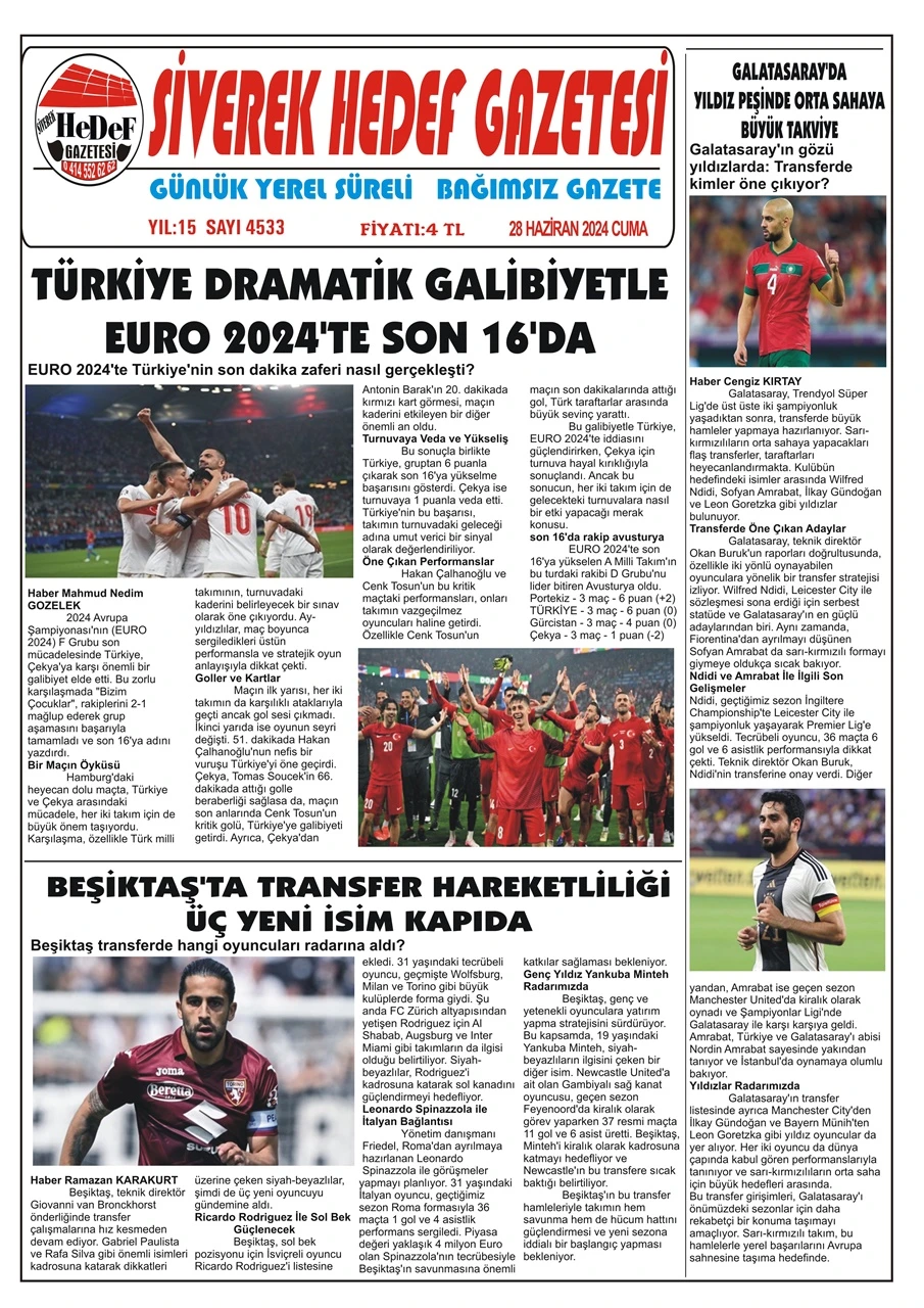 28.06.2024 Tarihli Gazetemiz