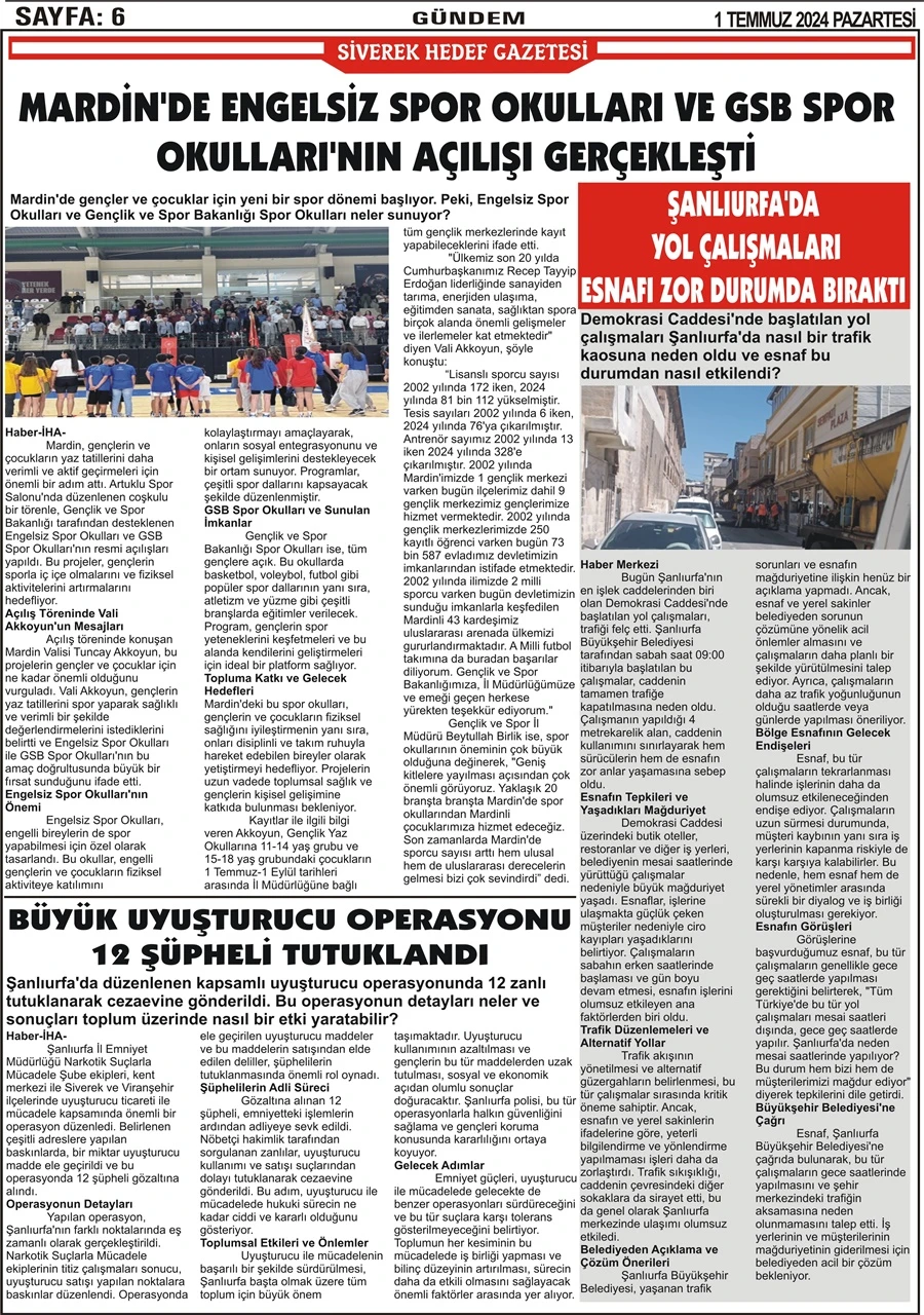 1.07.2024 Tarihli Gazetemiz