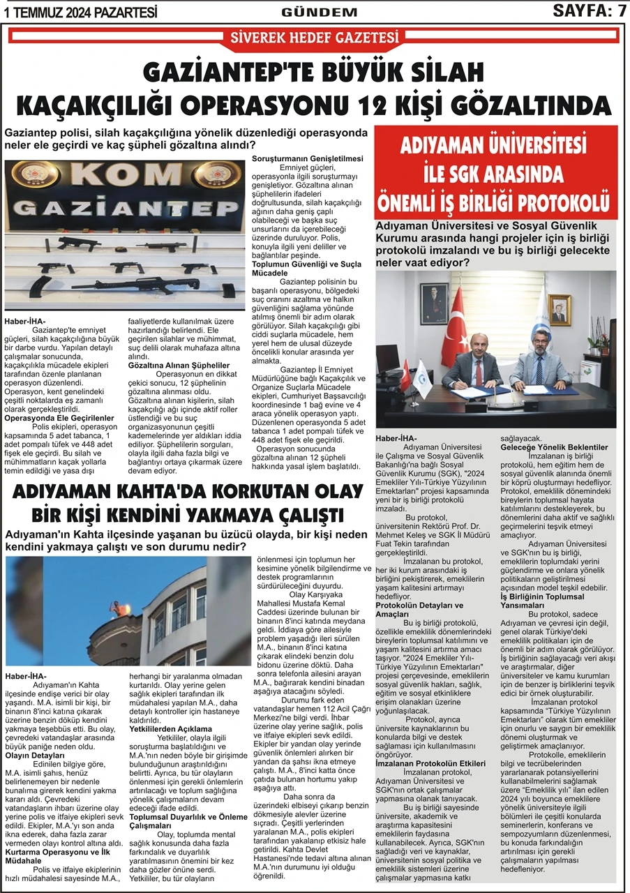 1.07.2024 Tarihli Gazetemiz