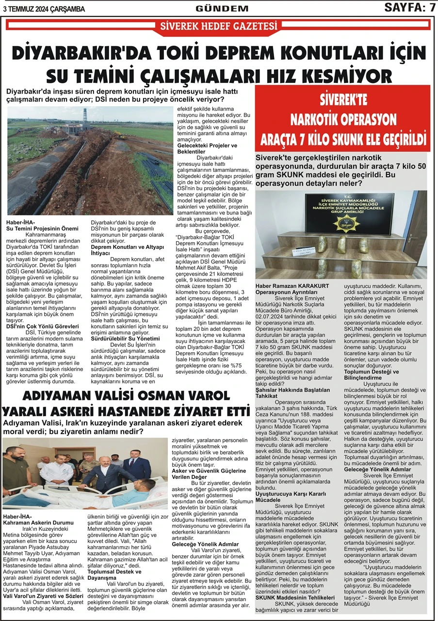 3.07.2024 Tarihli Gazetemiz 