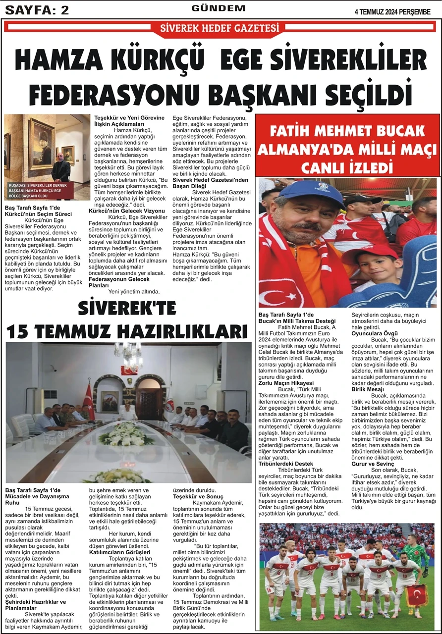 4.07.2024 Tarihli Gazetemiz