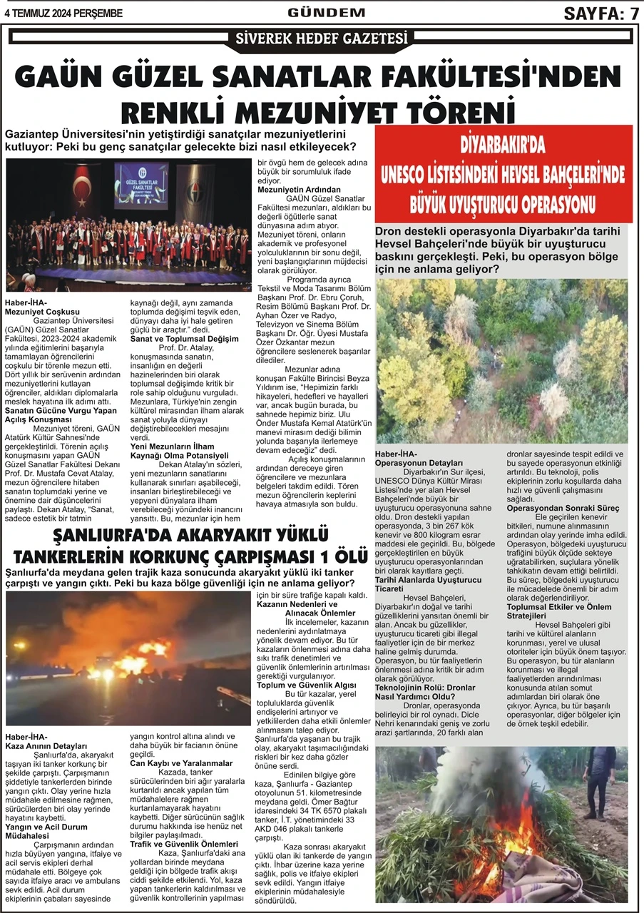 4.07.2024 Tarihli Gazetemiz