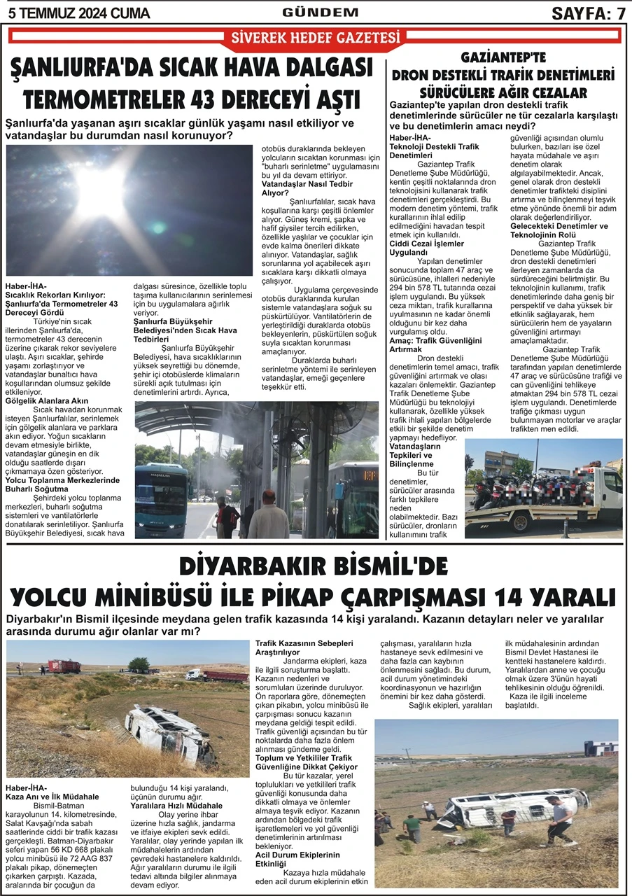 5.07.2024. Tarihli Gazetemiz