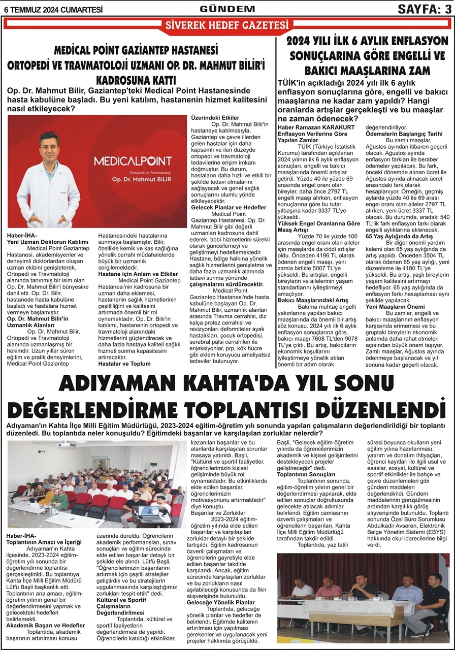 6.07.2024 Tarihli Gazetemiz