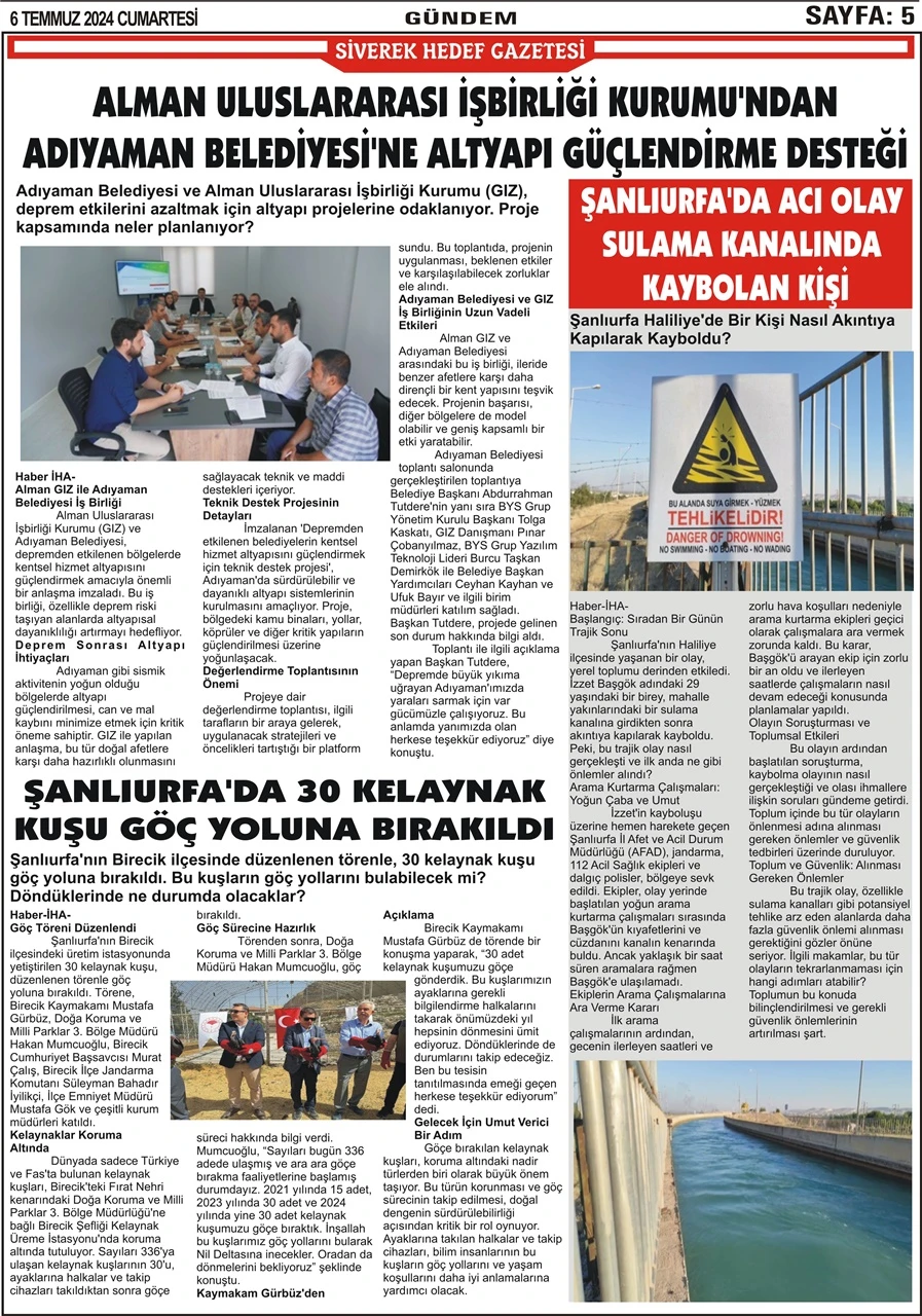 6.07.2024 Tarihli Gazetemiz