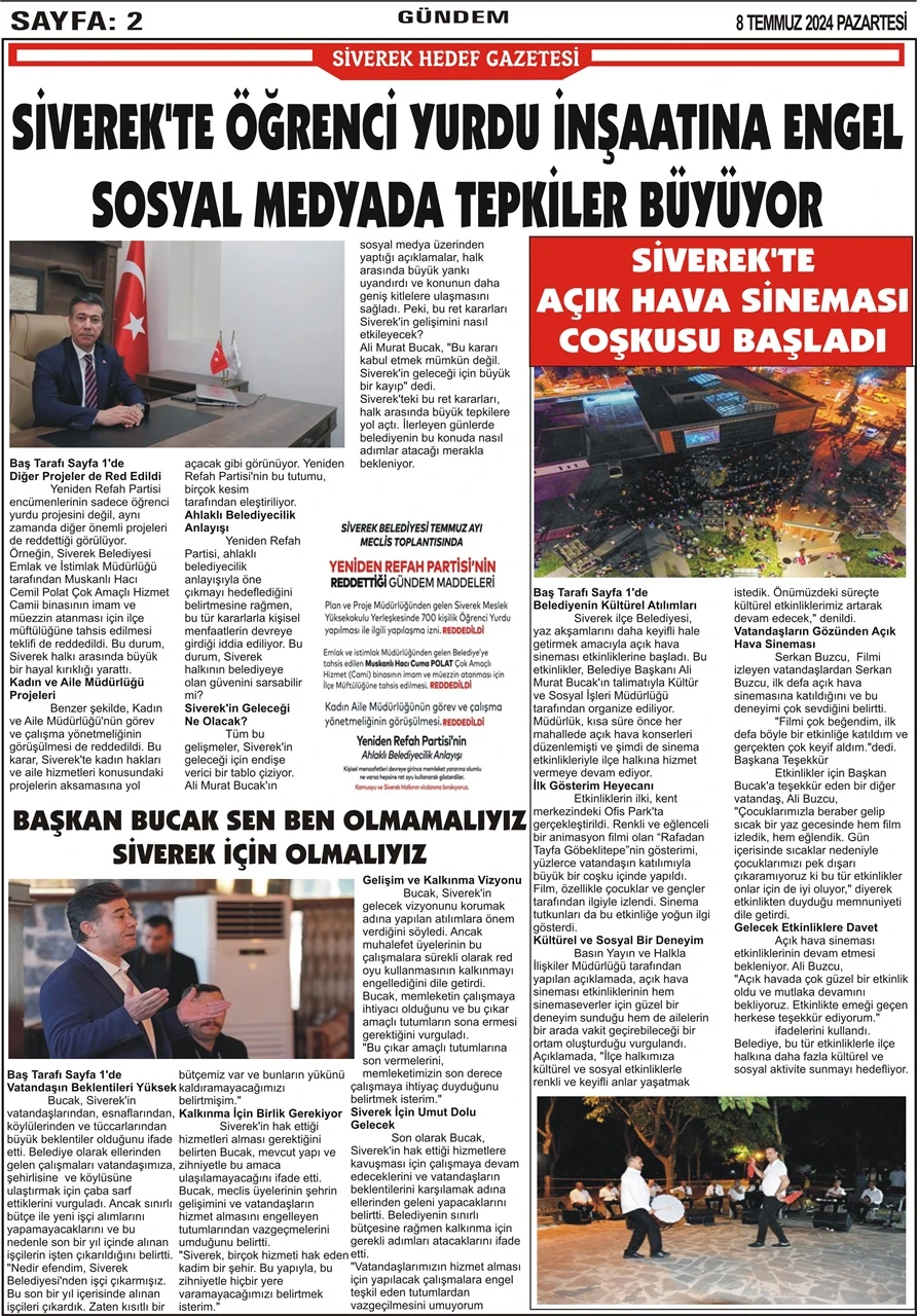 8.07.2024 Tarihli Gazetemiz