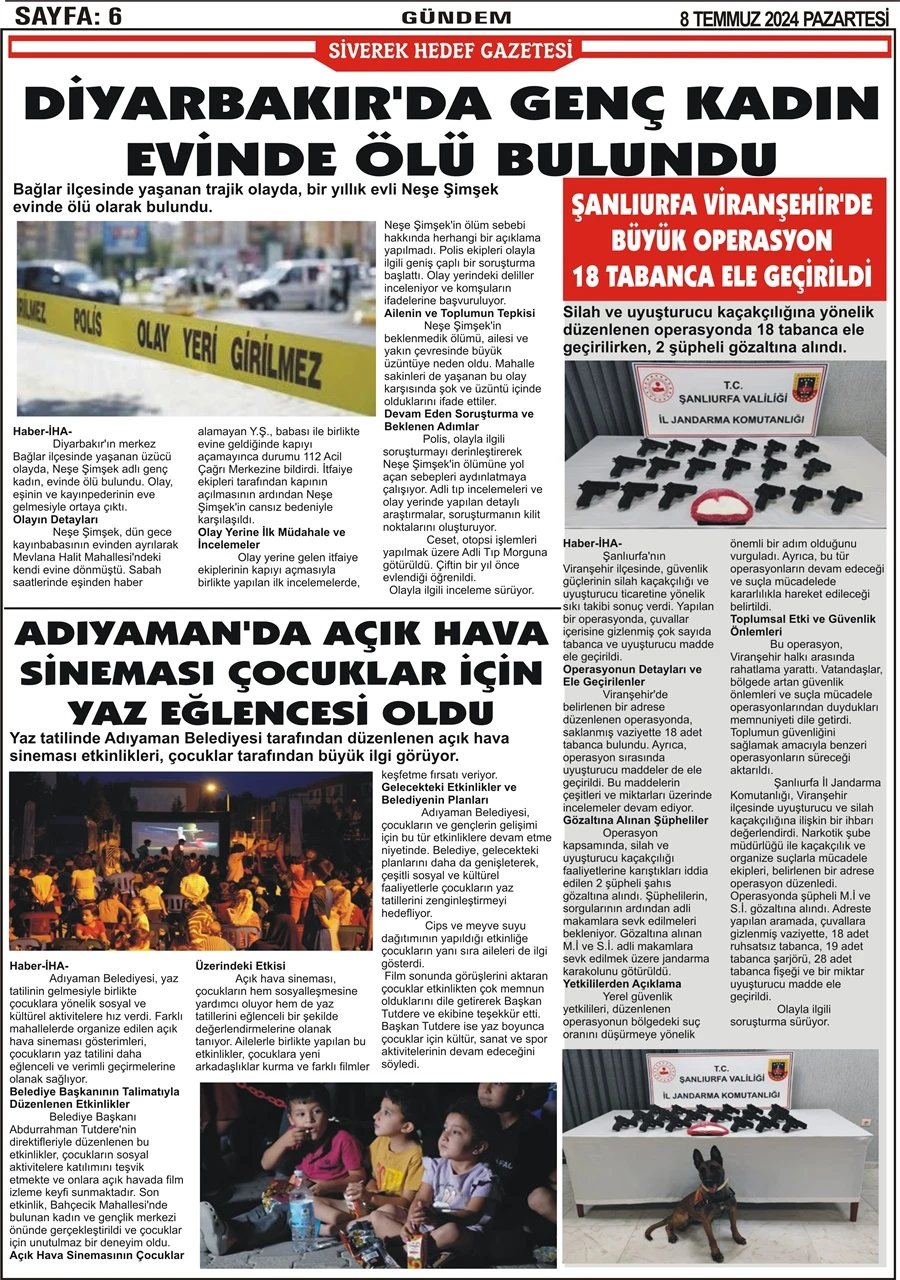 8.07.2024 Tarihli Gazetemiz