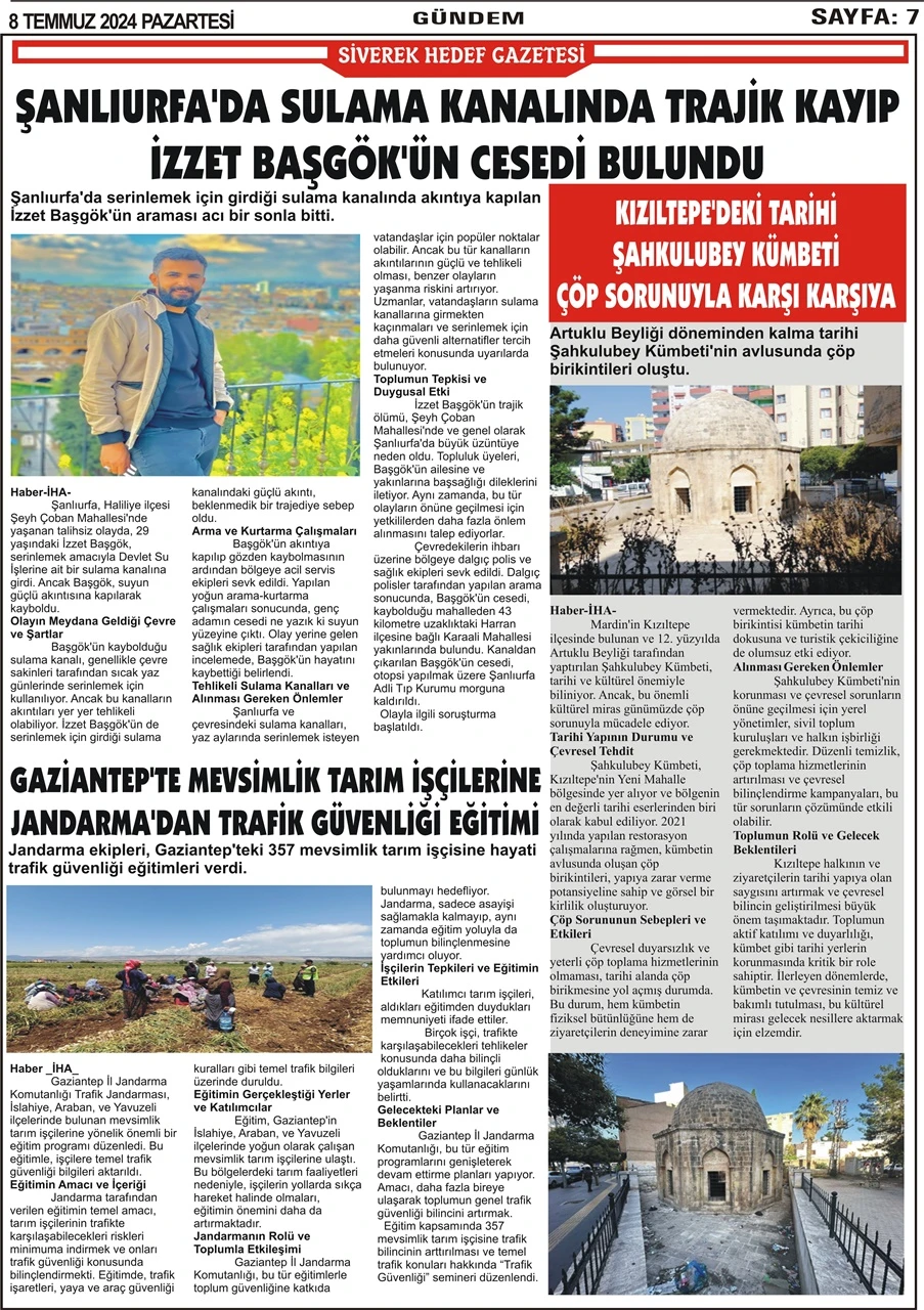 8.07.2024 Tarihli Gazetemiz