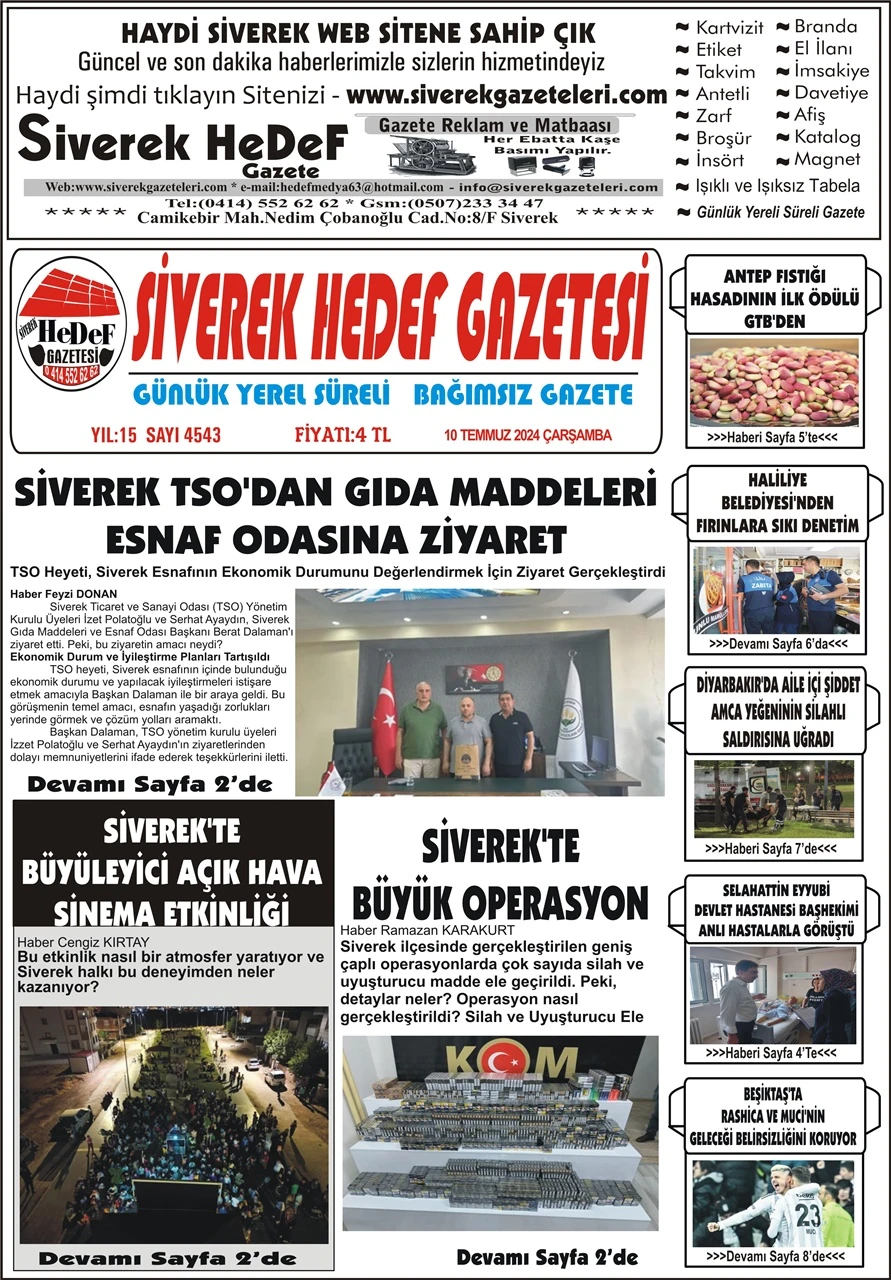 10.07.2024 Tarihli Gazetemiz