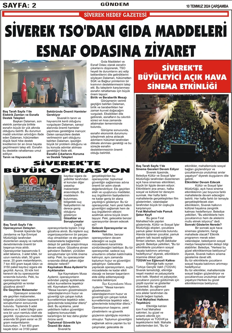 10.07.2024 Tarihli Gazetemiz