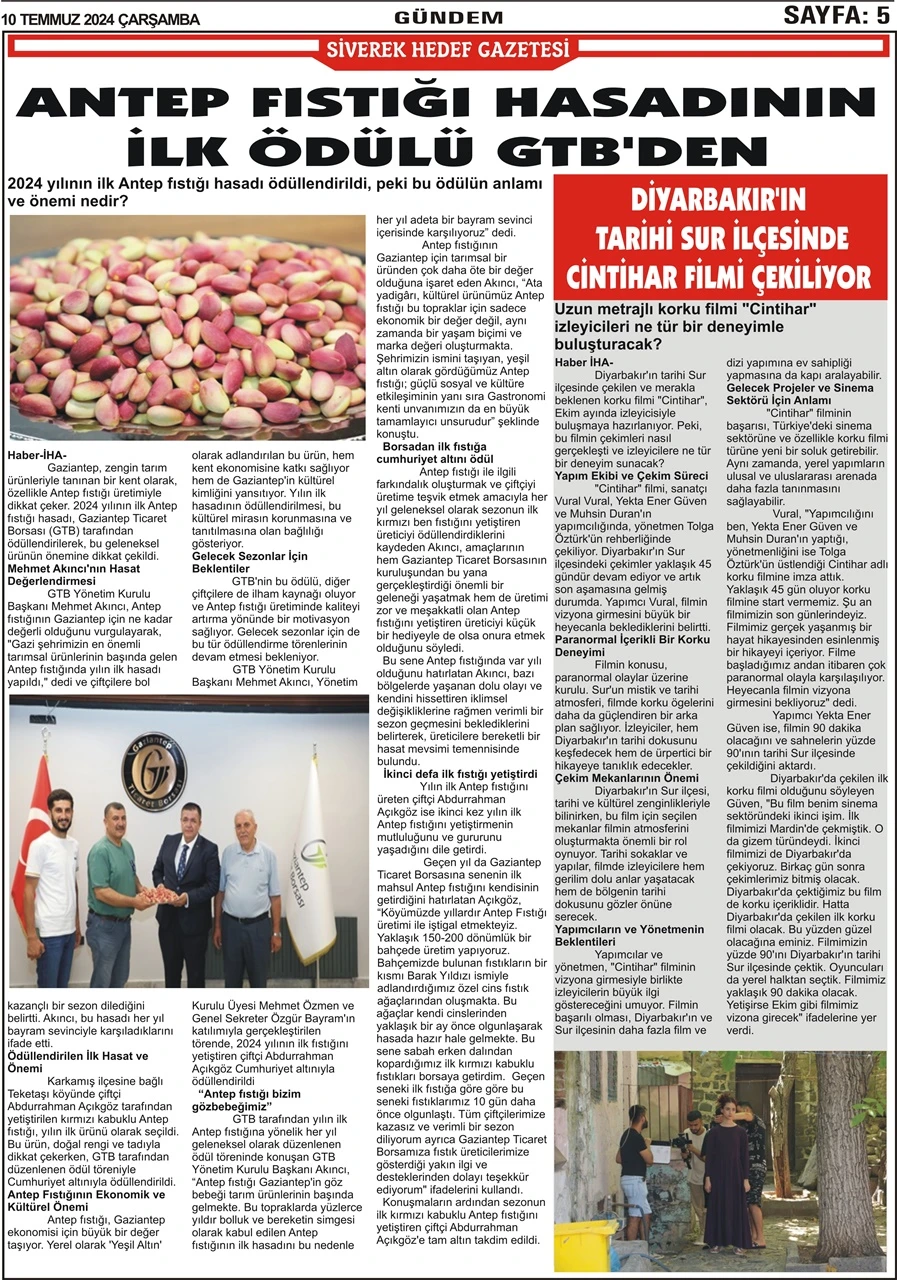 10.07.2024 Tarihli Gazetemiz