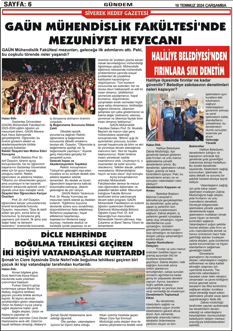 10.07.2024 Tarihli Gazetemiz