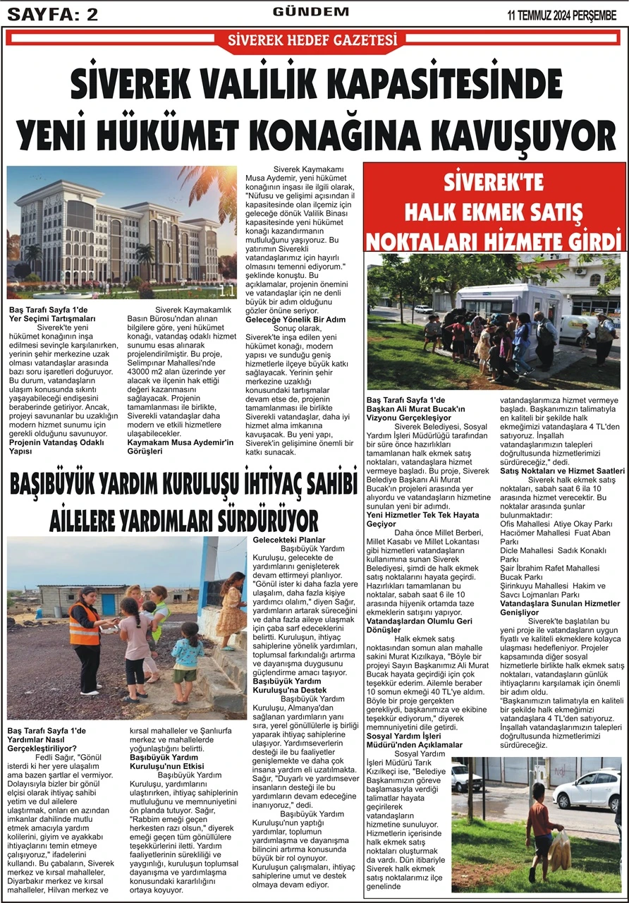 11.07.2024 Tarihli Gazetemiz