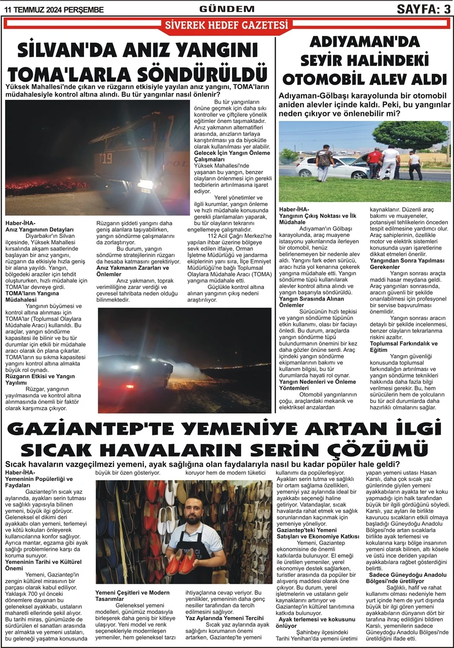 11.07.2024 Tarihli Gazetemiz