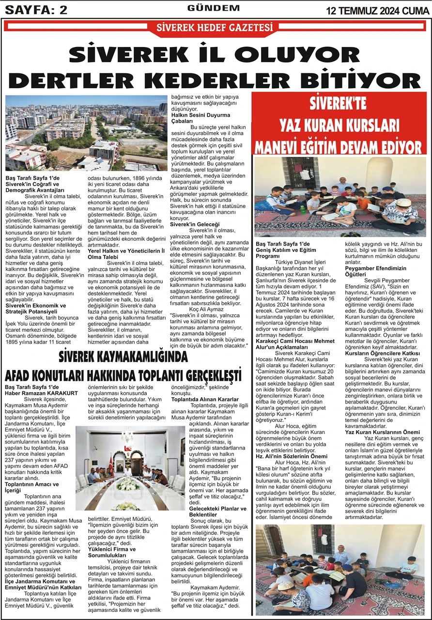 12.07.2024 Tarihli Gazetemiz