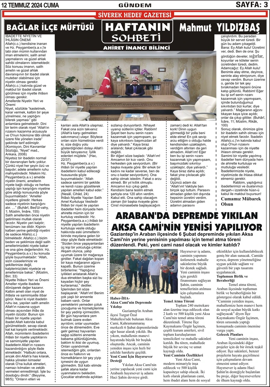 12.07.2024 Tarihli Gazetemiz