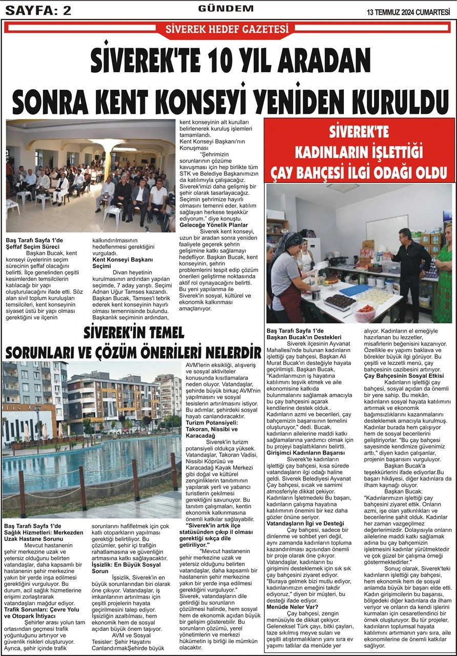 13.07.2024 Tarihli Gazetemiz