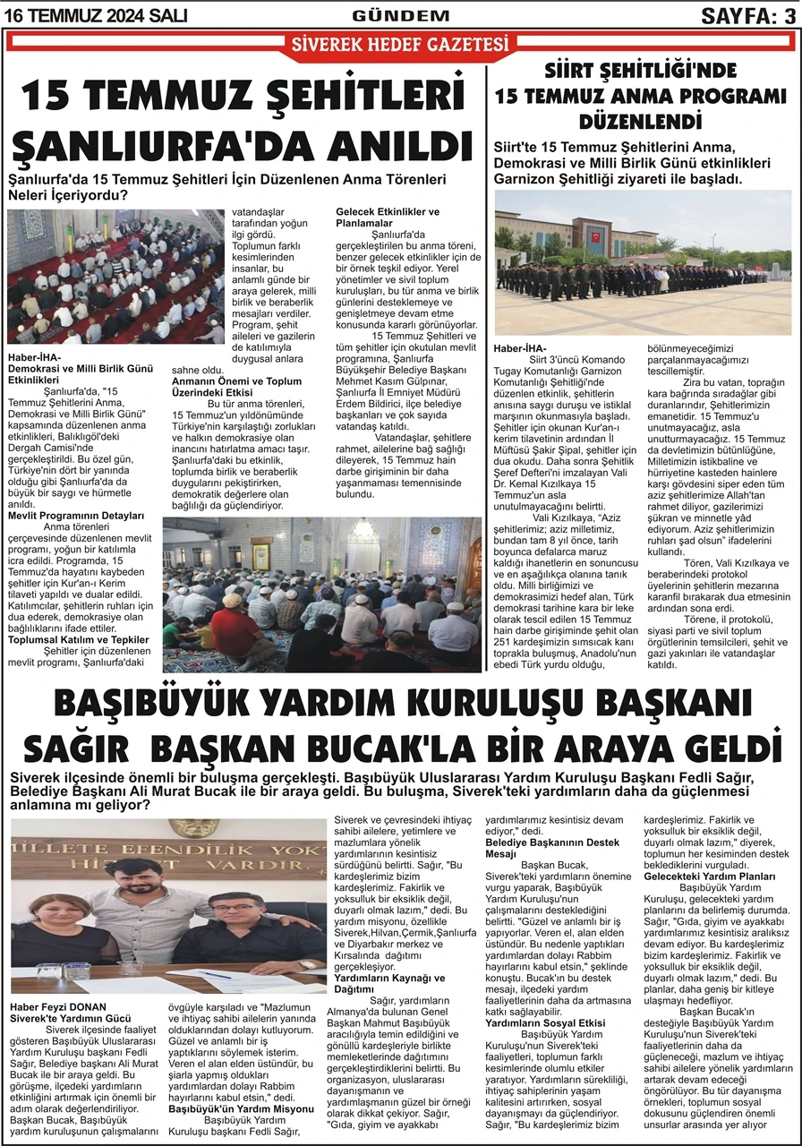 16.07.2024 Tarihli Gazetemiz