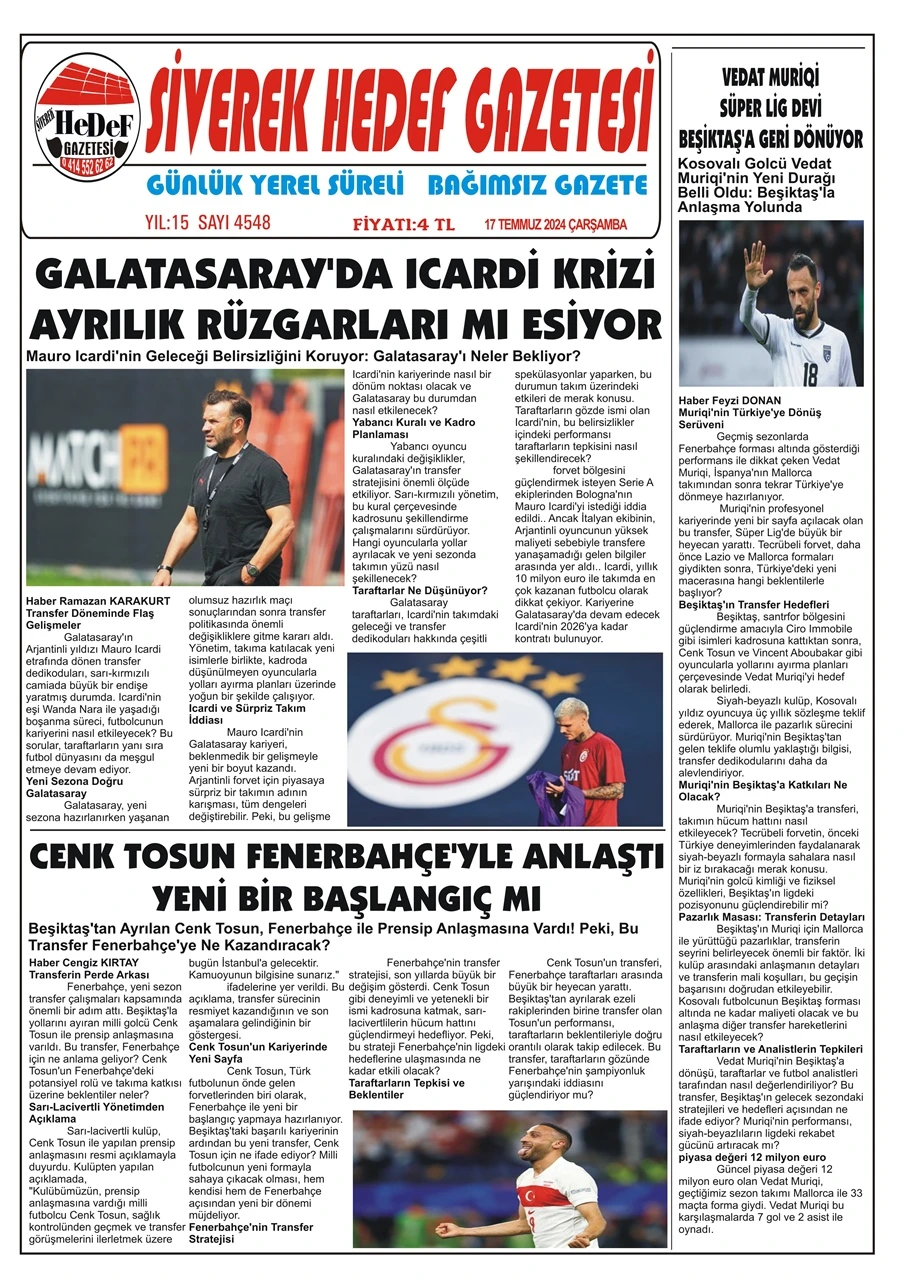 17.07.2024 Tarihli Gazetemiz