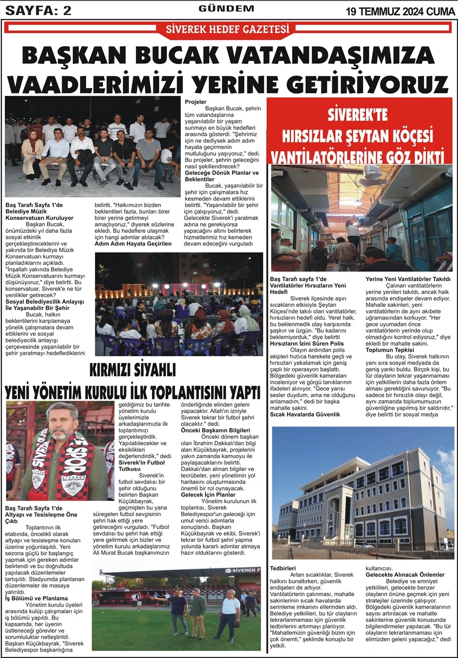 19.07.2024 Tarihli Gazetemiz