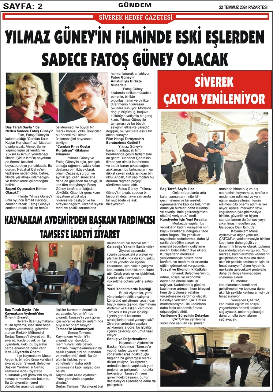 22.07.2024 Tarihli Gazetemiz