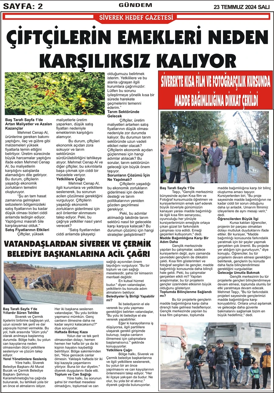 23.007.2024 Tarihli Gazetemiz