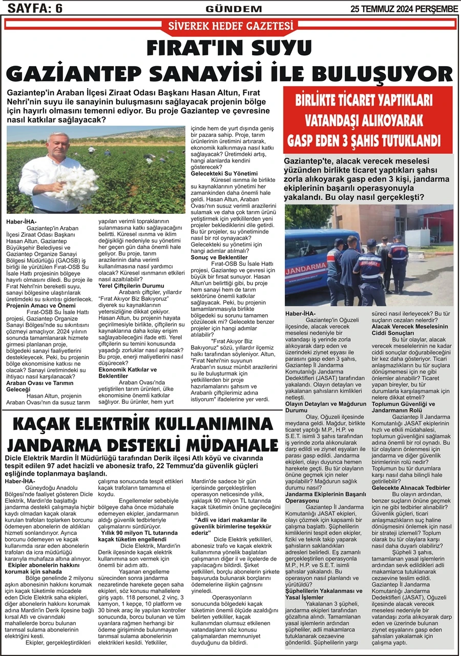 25.07.2024 Tarihli Gazetemiz