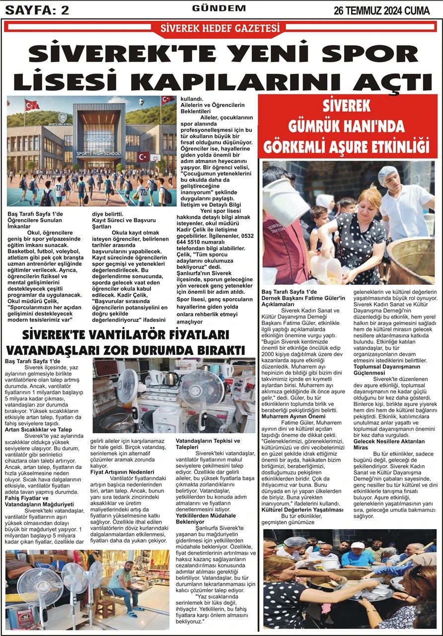 26.07.2024 Tarihli Gazetemiz