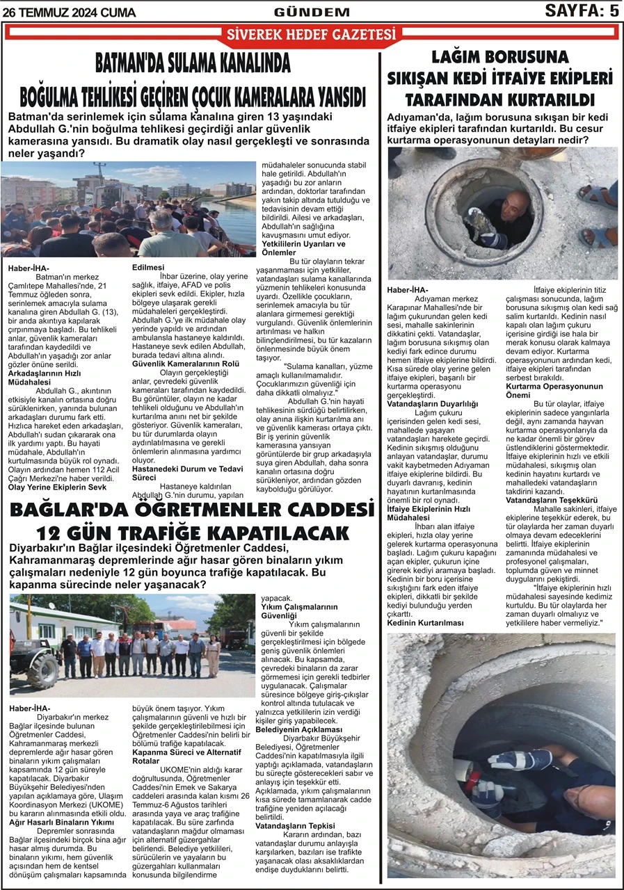 26.07.2024 Tarihli Gazetemiz