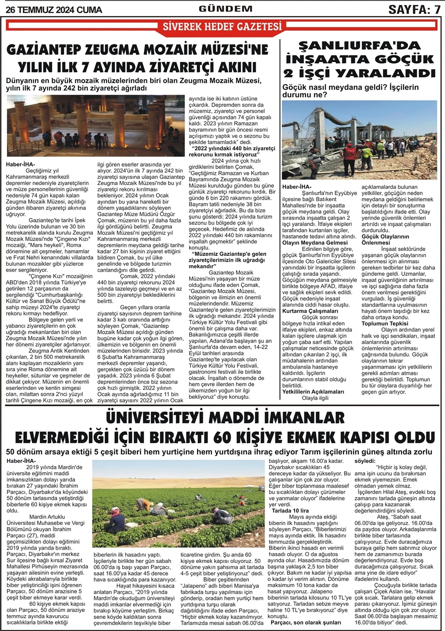 26.07.2024 Tarihli Gazetemiz