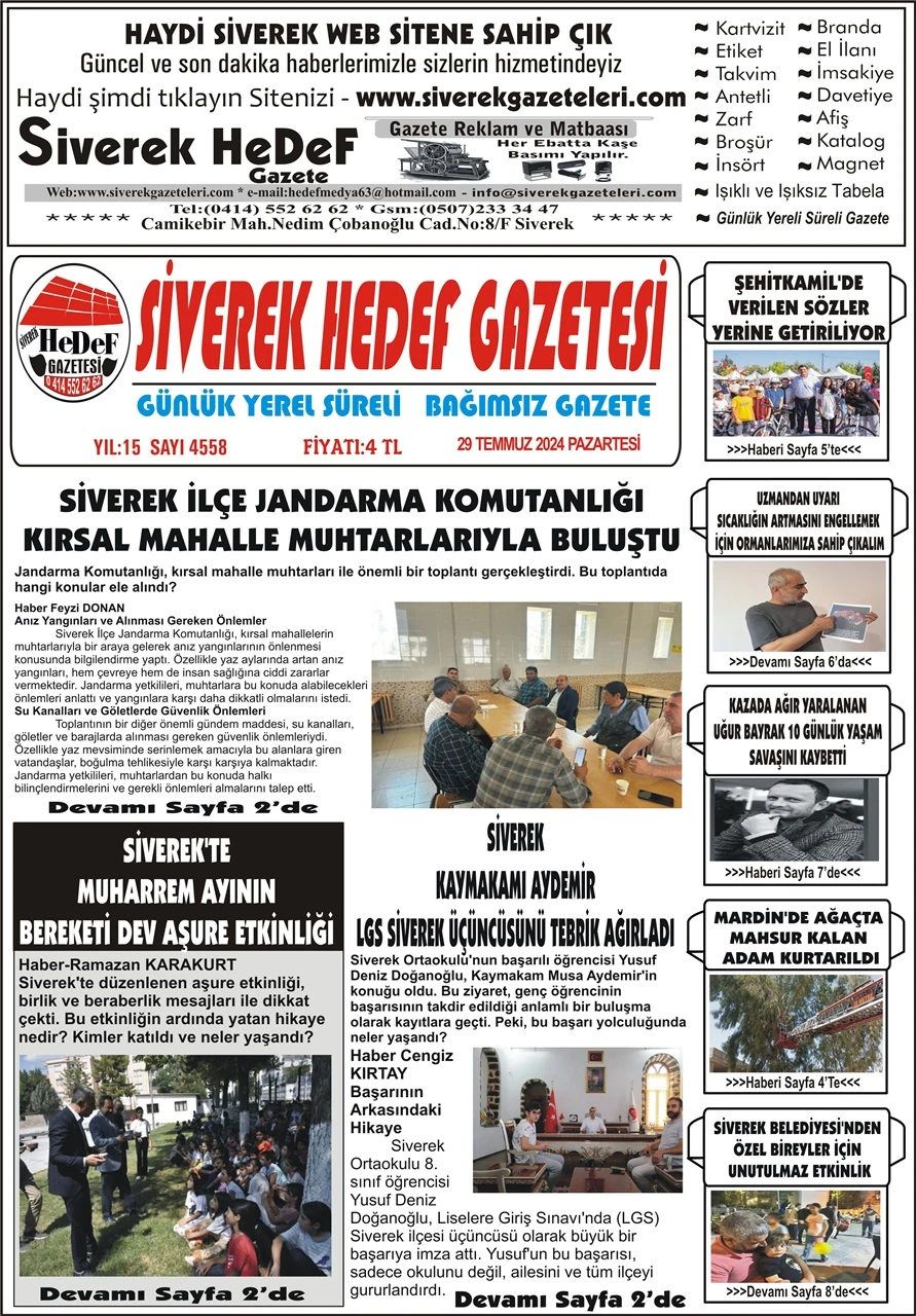 29.07.2024 Tarihli Gazetemiz